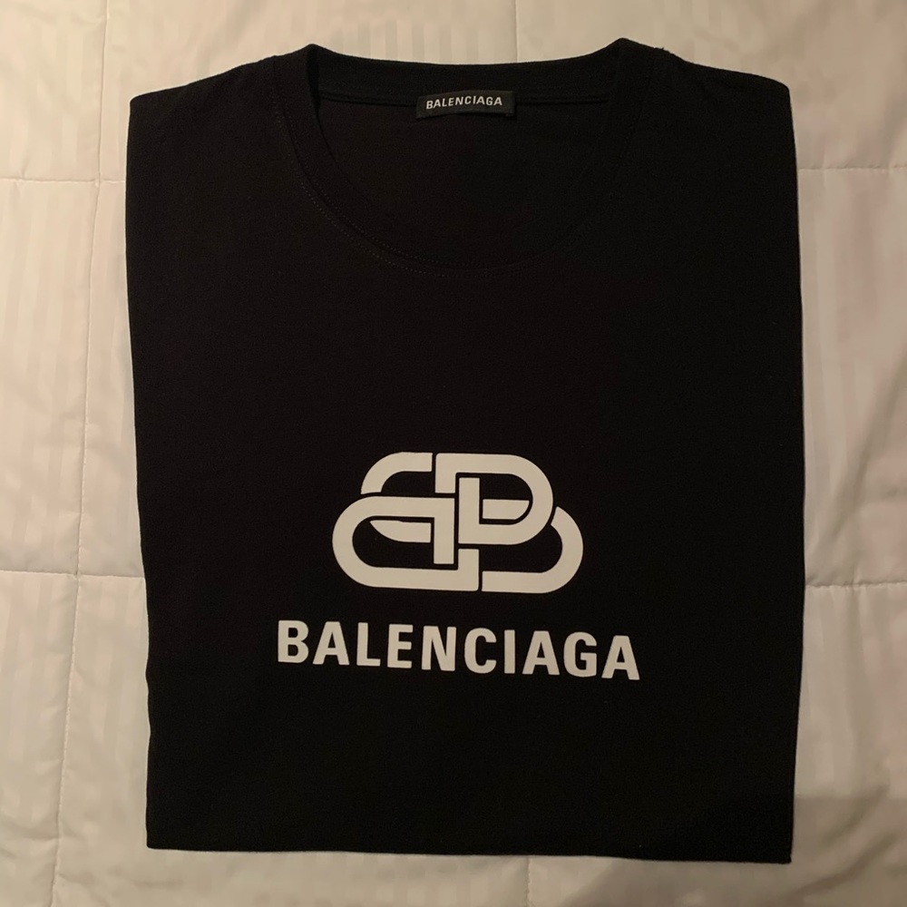 Men’s BALENCIAGA Black BB' T-Shirt Size L